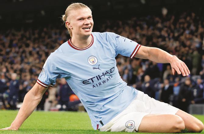 Erling Haaland scored a goal for Manchester City to take his Premier League season tally to 35.